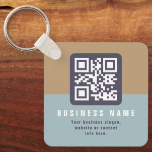 Bearbeitbare moderne QR-Code-Vorlage   Gedämpfte F Schlüsselanhänger