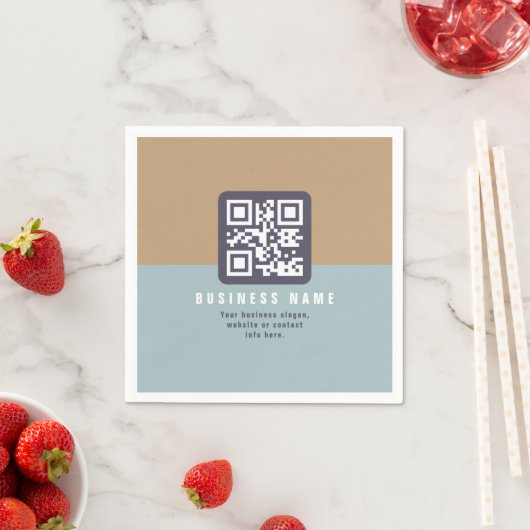 Bearbeitbare moderne QR-Code-Vorlage | Gedämpfte F Serviette (Beispiel)