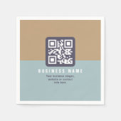 Bearbeitbare moderne QR-Code-Vorlage | Gedämpfte F Serviette (Vorderseite)