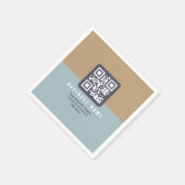 Bearbeitbare moderne QR-Code-Vorlage | Gedämpfte F Serviette (Ecke)
