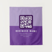 Bearbeitbare moderne QR-Code-Vorlage | Lila-Töne Wandteppich (Vorderseite)