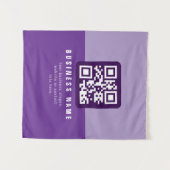 Bearbeitbare moderne QR-Code-Vorlage | Lila-Töne Wandteppich (Vorderseite (Horizontal))