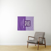 Bearbeitbare moderne QR-Code-Vorlage | Lila-Töne Wandteppich (Beispiel (Horizontal))