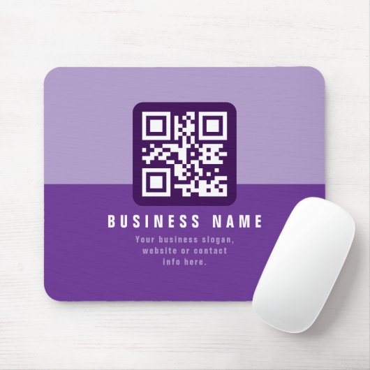 Bearbeitbare moderne QR-Code-Vorlage | Violett Mousepad (Mit Mouse)