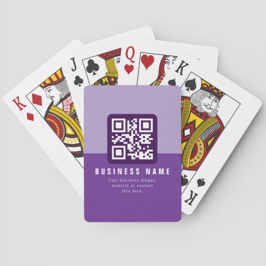 Bearbeitbare moderne QR-Code-Vorlage | Violett Spielkarten (Rückseite)