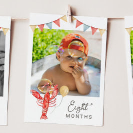 Bearbeitbare monatliche Foto-Banner-Karte für Craw Einladung