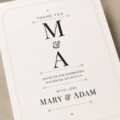 Bearbeitbare Monogramm-Minimalluxus-Dankeskarten RSVP Karte