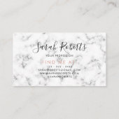 Bearbeitbare Monogramm Name Marmorrosegold Visitenkarte (Rückseite)