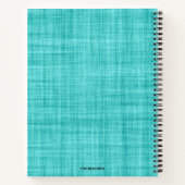 Bearbeitbare Monogramm und Name auf blau Notizblock (Rückseite)