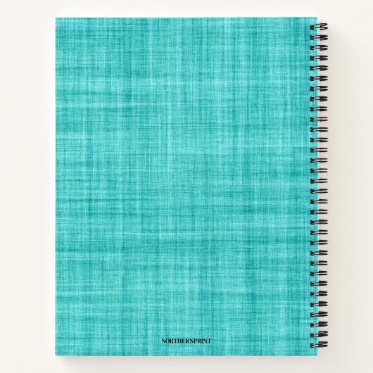 Bearbeitbare Monogramm und Name auf blau Notizblock (Rückseite)