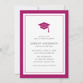 Bearbeitbare Mortarboard-Graduierungspartei Einladung (Vorderseite)
