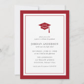 Bearbeitbare Mortarboard-Graduierungspartei Einladung (Vorderseite)