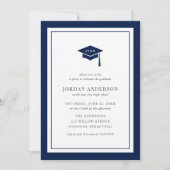 Bearbeitbare Mortarboard-Graduierungspartei Einladung (Vorderseite)