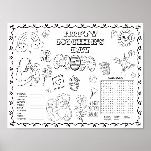 Bearbeitbare Muttertags-Malmatte  Poster (Vorne)