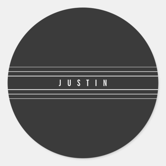 Bearbeitbare Namen und geometrische Streifen | Sch Runder Aufkleber (Vorderseite)