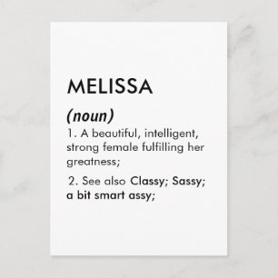 Bearbeitbare Namensdefinition Melissa, benutzerdef Postkarte