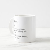 Bearbeitbare Namensdefinition Sarah, benutzerdefin Kaffeetasse (Vorderseite Links)