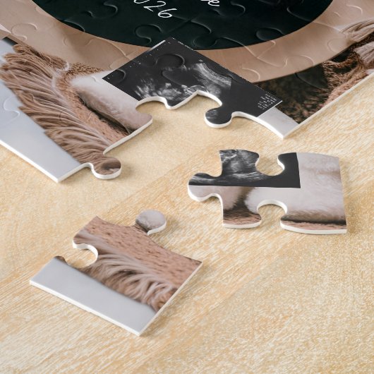 Bearbeitbare neutrale Schwangerschaftsankündigung Puzzle (Seite)