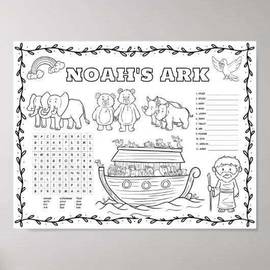 Bearbeitbare Noah-Arche-Farbmatte Poster (Vorne)