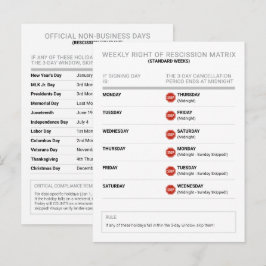 Bearbeitbare Notar-Rücktrittsrecht-Referenzkarte Postkarte