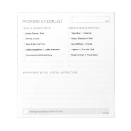 Bearbeitbare Notar-Versorgungs-Checkliste 4,5x6 No Notizblock