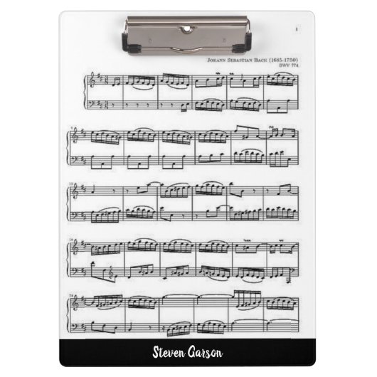 Bearbeitbare Noten und Name Klemmbrett (Vorderseite)