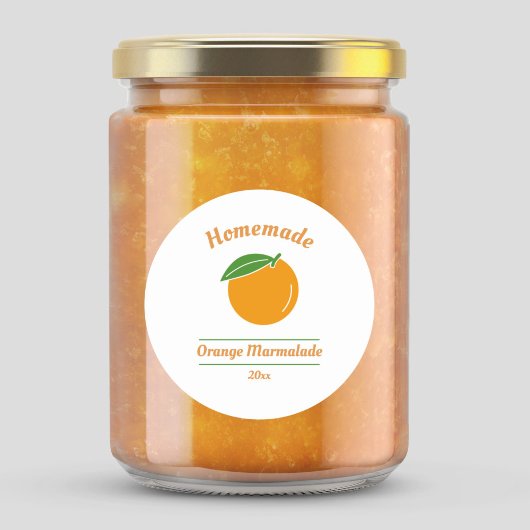 Bearbeitbare Orange-Marmalade-Aufkleber Runder Aufkleber