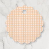 Bearbeitbare Pfirsich-Gingham-Hasen-Geburtstagseti Geschenkanhänger (Rückseite)