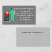 Bearbeitbare Pflege- und Zuhause-Pflege Visitenkarte (Vorne/Hinten)