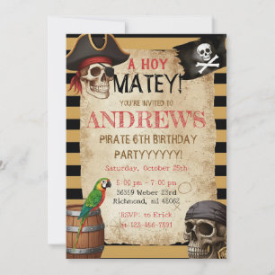 Bearbeitbare Piratenparty-Einladungsvorlage Einladung