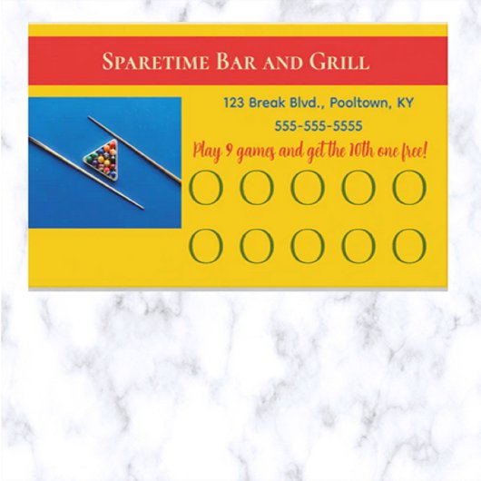 Bearbeitbare Pool-Tabelle Treuekarte