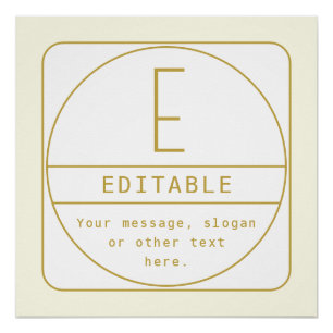 Bearbeitbare Retro-Modern Designvorlage Gold & Wei Poster