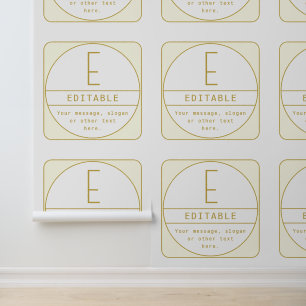 Bearbeitbare Retro-Modern Designvorlage Gold & Wei Tapete
