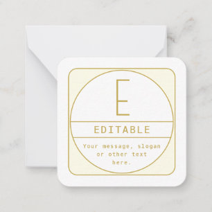 Bearbeitbare Retro-moderne Designvorlage Gold & We Mitteilungskarte