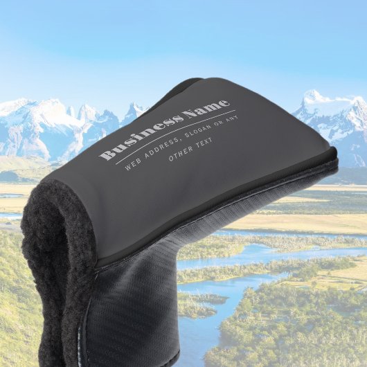 Bearbeitbare, Retro-moderne Textvorlage | Dunkelgr Golf Headcover