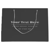 Bearbeitbare, Retro-moderne Textvorlage | Dunkelgr Große Geschenktüte (Vorderseite)