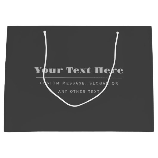 Bearbeitbare, Retro-moderne Textvorlage | Dunkelgr Große Geschenktüte (Vorderseite)