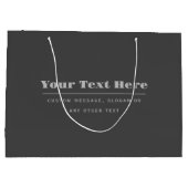 Bearbeitbare, Retro-moderne Textvorlage | Dunkelgr Große Geschenktüte (Rückseite)