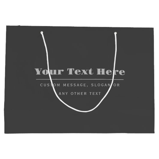 Bearbeitbare, Retro-moderne Textvorlage | Dunkelgr Große Geschenktüte (Rückseite)