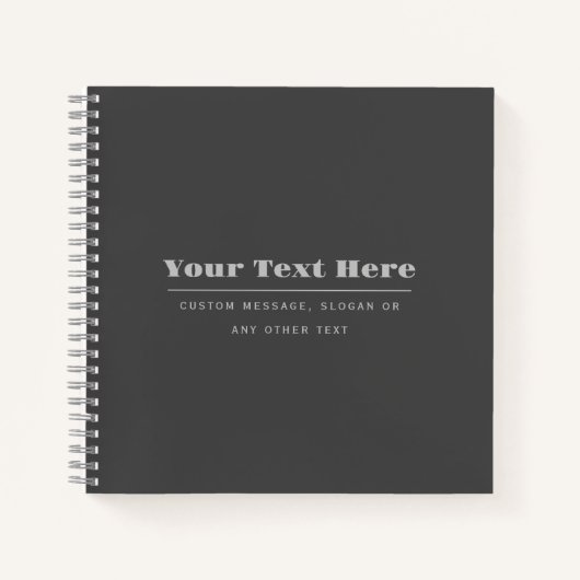Bearbeitbare, Retro-moderne Textvorlage | Dunkelgr Notizblock (Vorderseite)