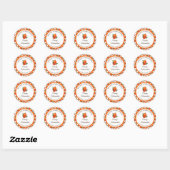 Bearbeitbare Retro Orange Fruchtmuster Sticker (Blatt)