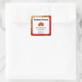 Bearbeitbare Retro Strawberry Farm Baking Labels Quadratischer Aufkleber (Tasche)