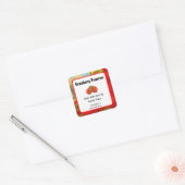 Bearbeitbare Retro Strawberry Farm Baking Labels Quadratischer Aufkleber (Umschlag)
