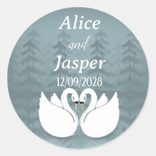 Bearbeitbare romantische und elegante Hochzeit-Auf Runder Aufkleber