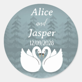 Bearbeitbare romantische und elegante Hochzeit-Auf Runder Aufkleber