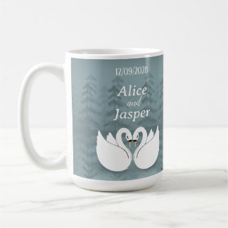 Bearbeitbare romantische und elegante Hochzeitstic Kaffeetasse