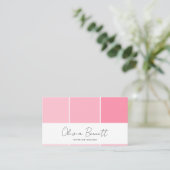 Bearbeitbare rosa Farbe, moderner Innendesigner Visitenkarte (Stehend Vorderseite)