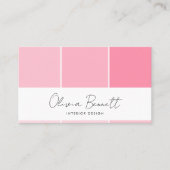 Bearbeitbare rosa Farbe, moderner Innendesigner Visitenkarte (Vorderseite)
