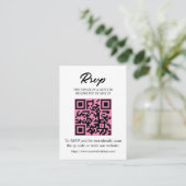 Bearbeitbare RSVP-Karte mit QR-Code, Einladung ein (Stehend Vorderseite)