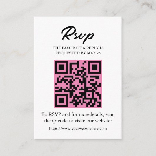 Bearbeitbare RSVP-Karte mit QR-Code, Einladung ein (Vorderseite)
